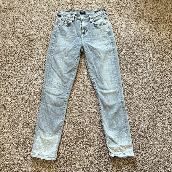 Citizens of Humanity Women's Rocket Crop High-Rise Skinny Jeans Salt Stone 24” - Picture 5 of 16